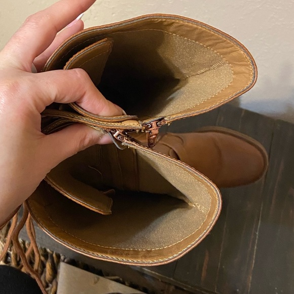 Like-new lace up faux leather tall boots - Picture 9 of 13